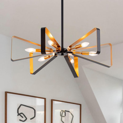 Luminaire suspendu doré 6 lumières Tietjen