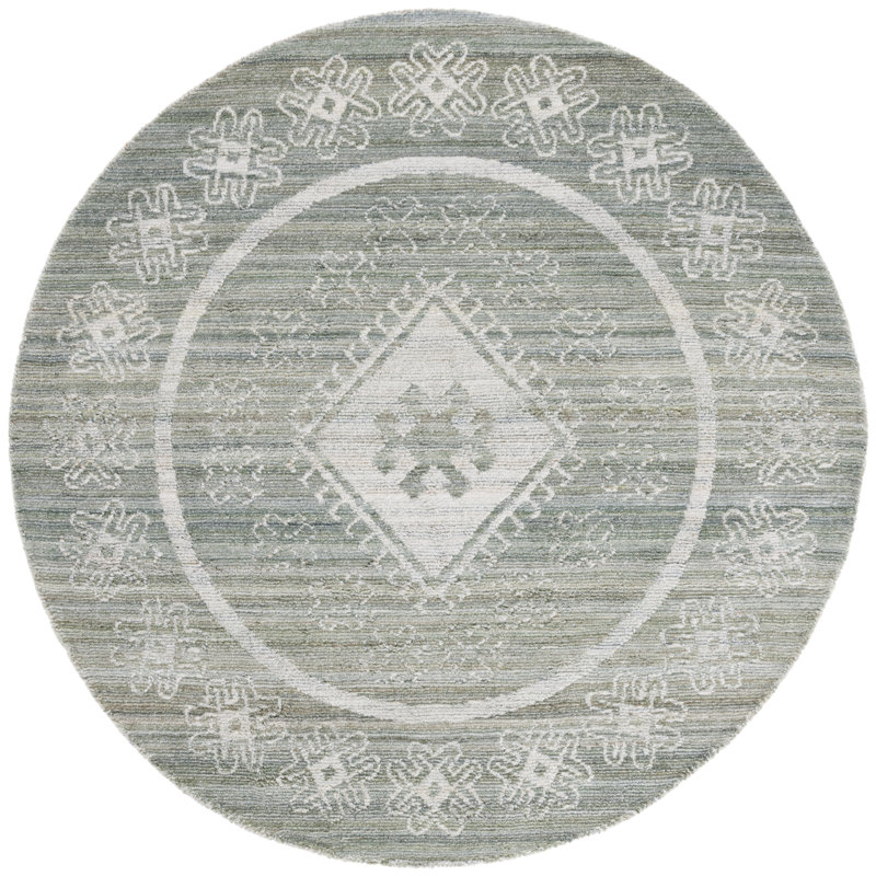 Kareny Hand Tufted Performance Southwestern Rug, Round 6'
