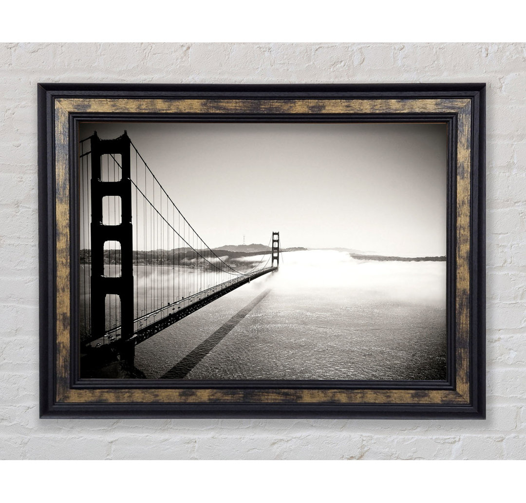 Golden Gate Bridge Schwarz und Weiß - Einzelner Bilderrahmen Kunstdrucke