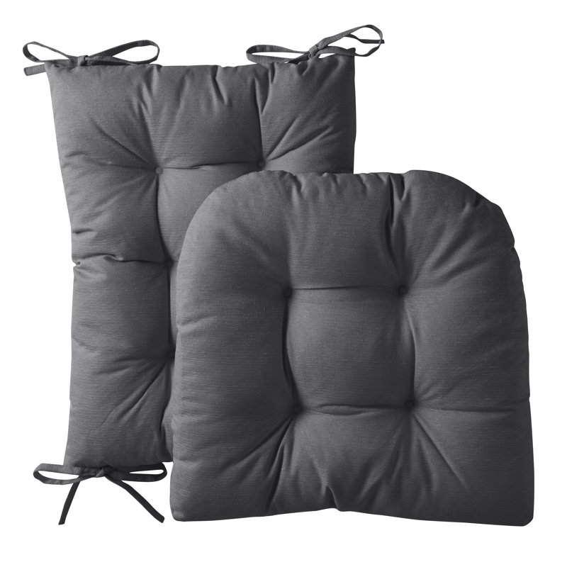 Ensemble de coussins supérieurs et inférieurs capitonnés 2 pièces, Gris anthracite