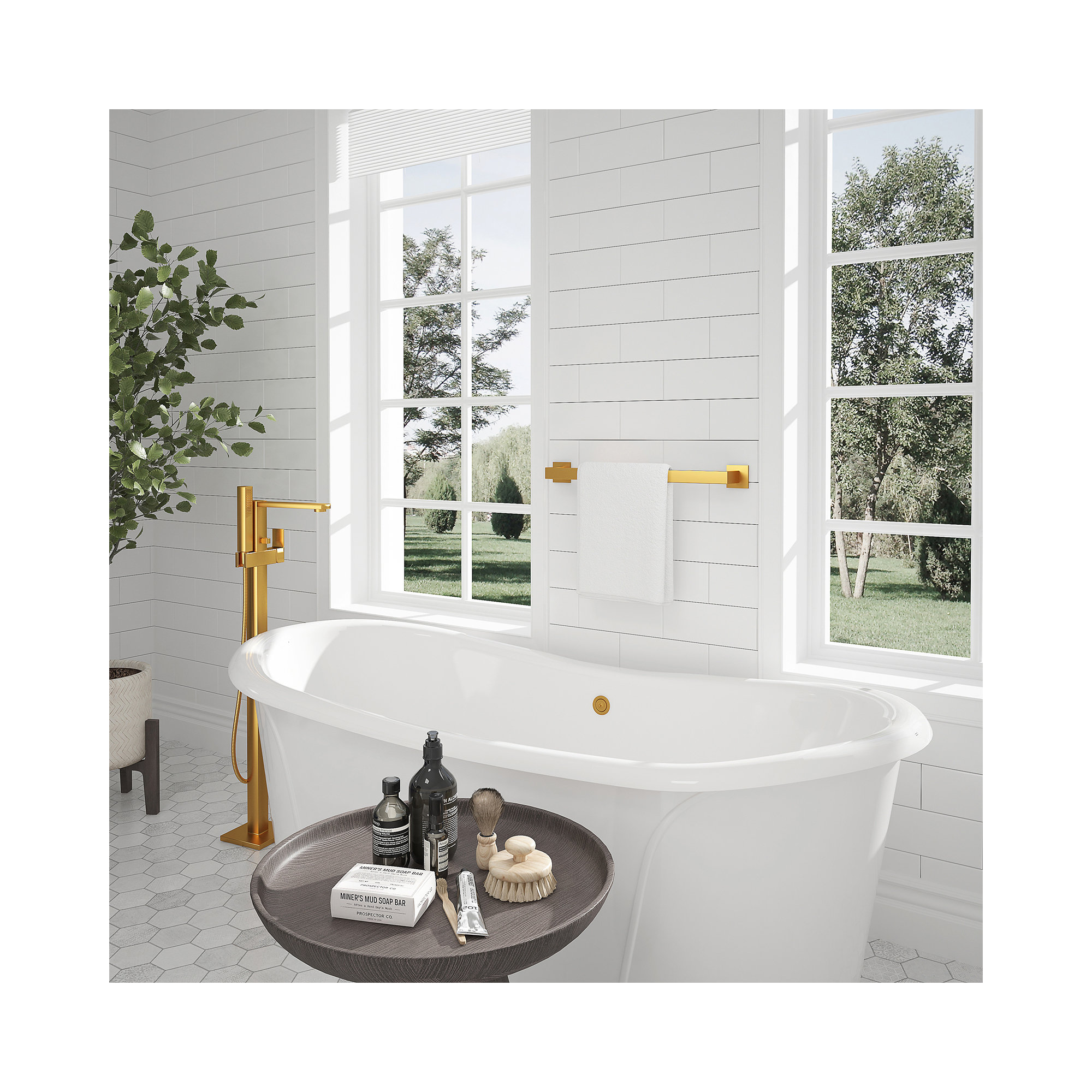 23.75'' Towel Bar, 3.15'' H X 16'' L X 5.11'' D, Brushed Gold