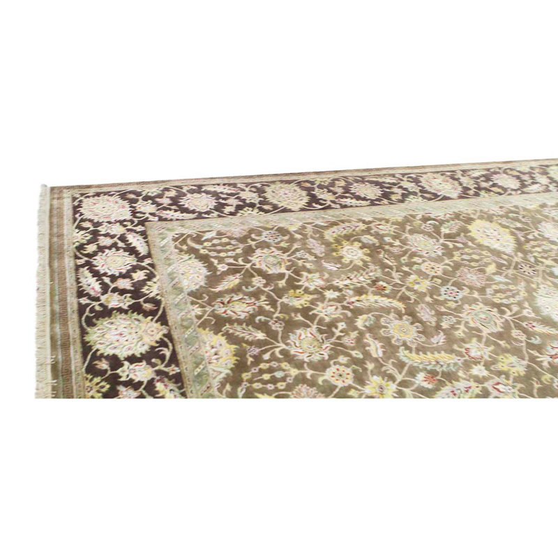 Tapis beige / brun / chameau noué à la main de haute qualité