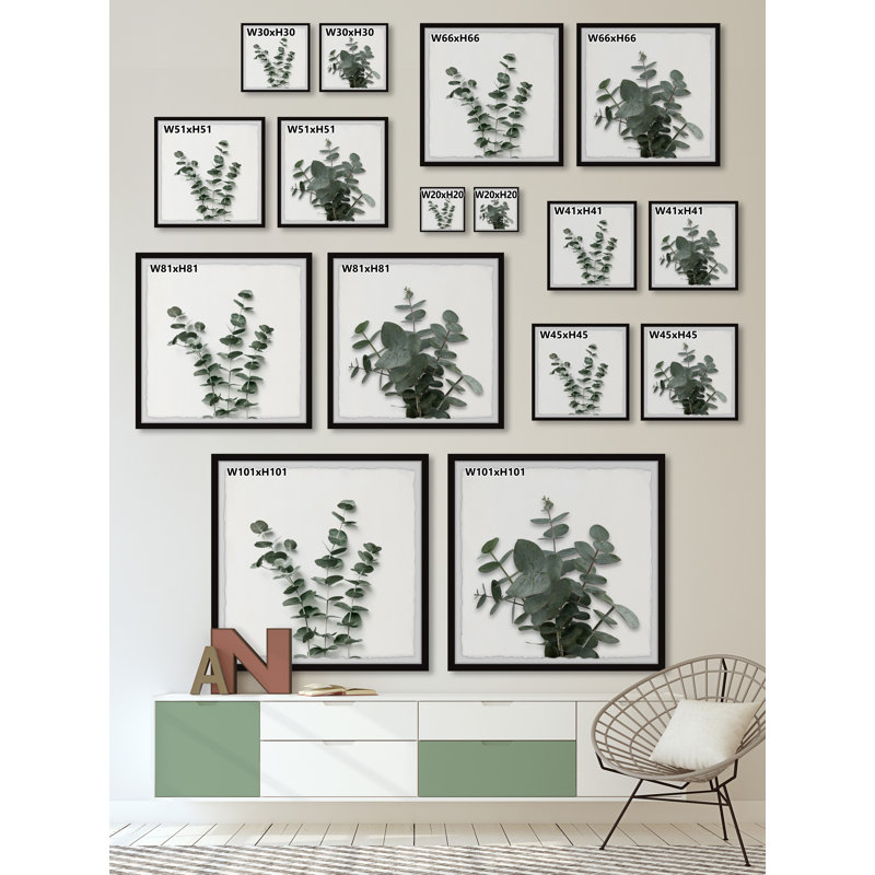 Jalia Eucalyptus Leaves - 2 Piece Single Picture Frame Painting Set, 81cm H x 81cm W x 3.81cm D