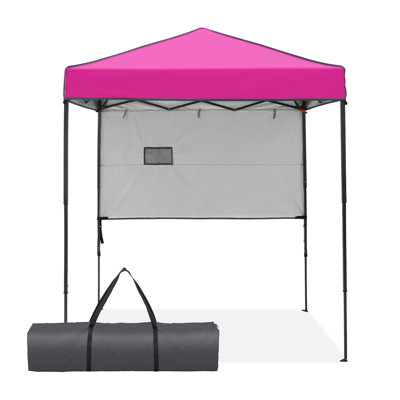 6 Ft. W x 4 Ft. D Outdoor Pop Up Metal Canopy Portable Instant Tent with Adjustable Sunwall