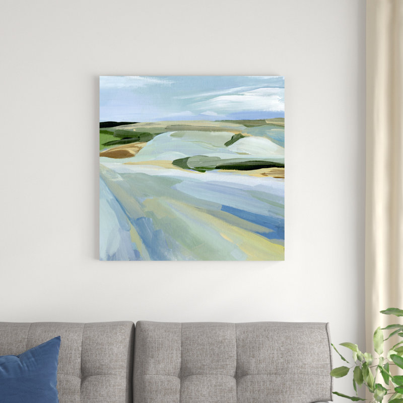 " Sky Blue Fields II " by Annie Warren Painting Print, 30" H x 30" W
