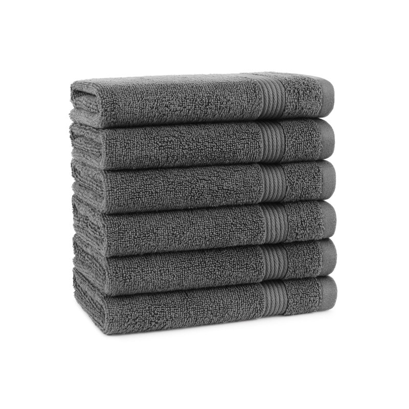 Brendle Hand Towel 16x28 (6/Pack), Pewter Gray