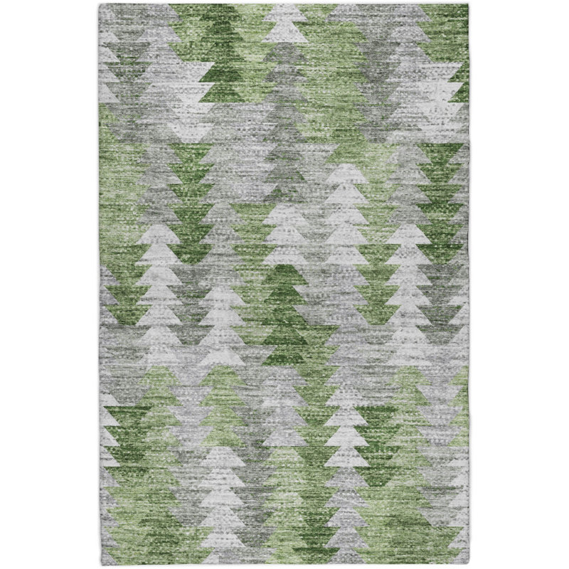 Tapis à poil long de qualité supérieure lavable à la machine ADS632, Green, 5' x 7'6"