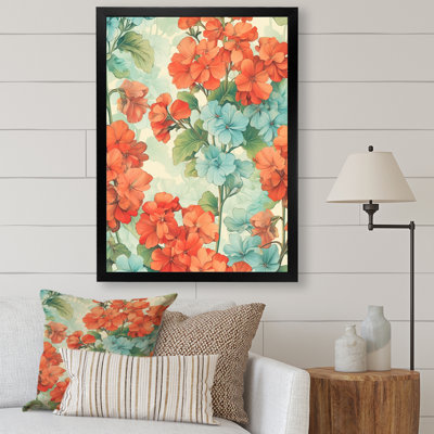 " Blue And Orange Geranium Collage Expression "