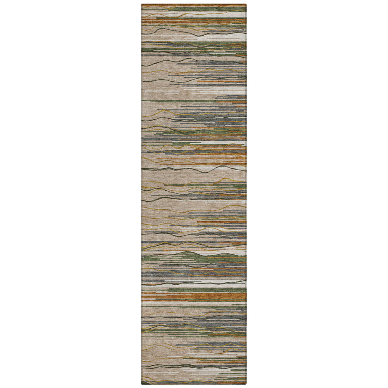  Machine Washable Indoor/Outdoor Chantille ACN996 Paprika Area Rug