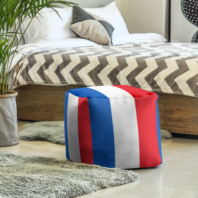 Repose-pieds à cubes à rayures kansas