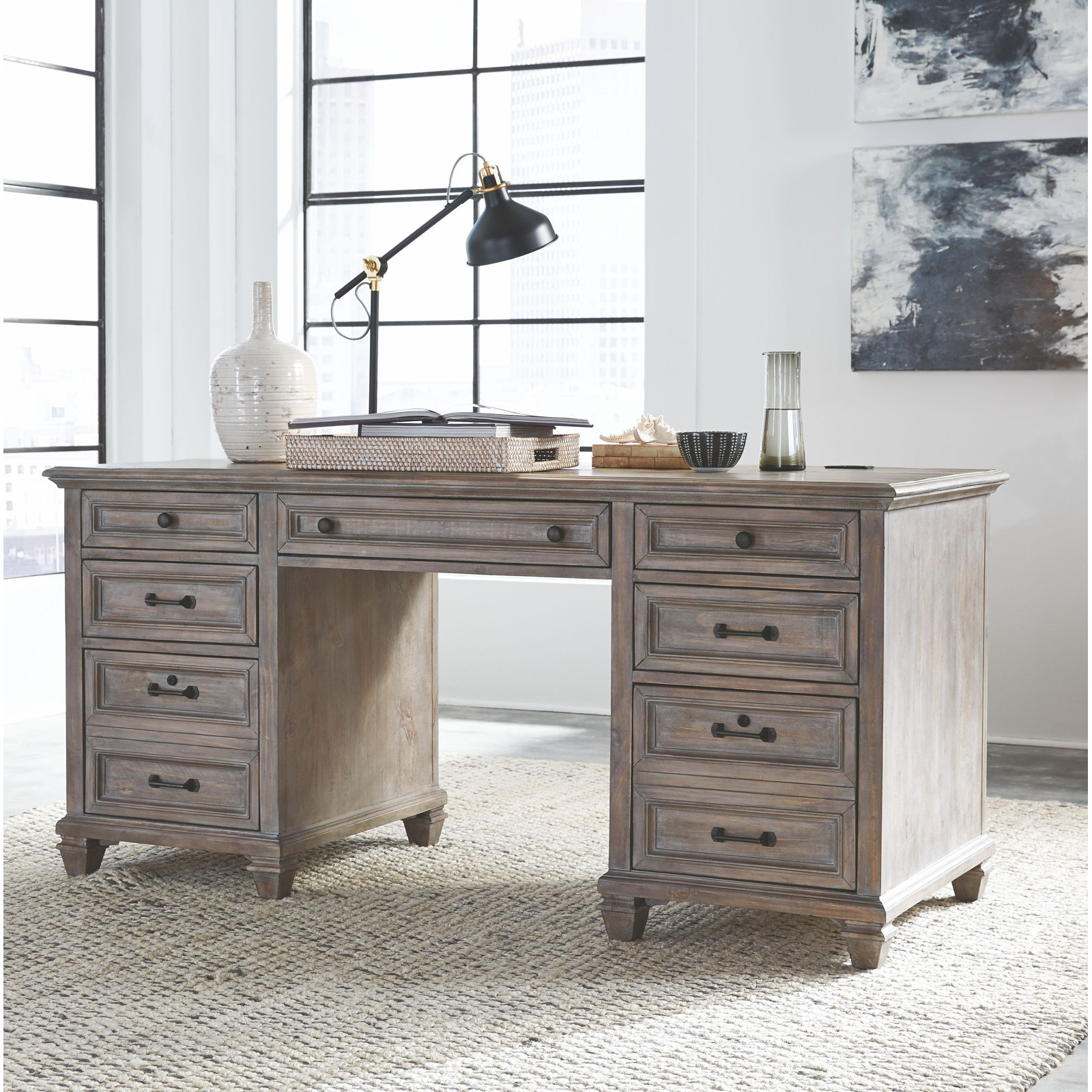 Kerey 66" Executive Desk, Dove Tail Gray