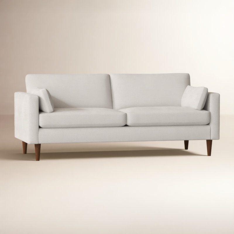 Viveros Upholstered 81'' Sofa, Drusky Twig Sustain® Basketweave, Honey Birch