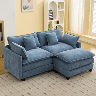 Canapé modulaire rembourré en chenille avec repose-pieds Chenille