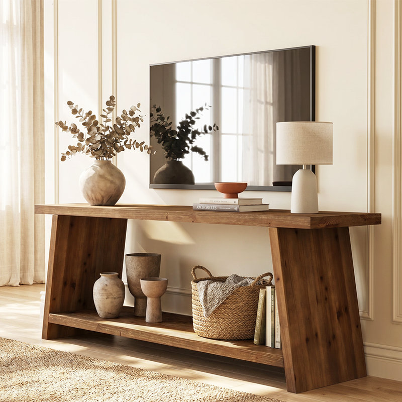 63" Solid Wood TV Stand