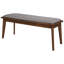 Banc rembourré avec structure en noyer naturel, siège Mid-Century moderne et salle à manger