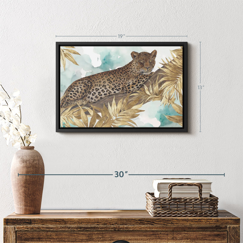 «Golden Leopard Wall Art», H 13 po x l 19 po