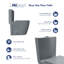 Toilette moderne une pièce à cuve allongée à double chasse 1,1 / 1,6 GPF en gris anthracite Reno (siège inclus)-97648760