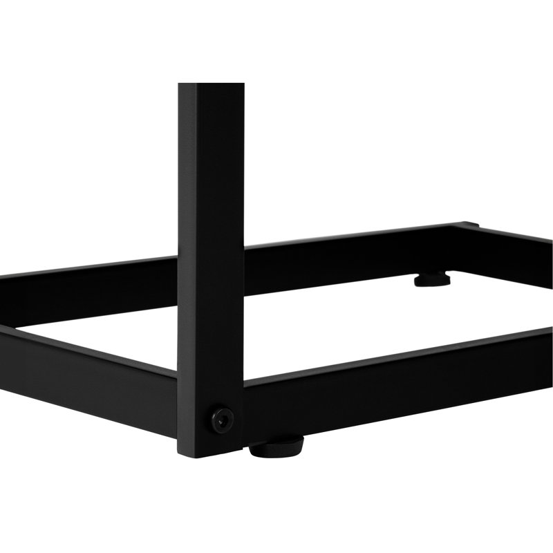 Table d'appoint en stratifié gris avec structure en métal noir - tiroir de rangement pour base de chambre à coucher et salon optionnel