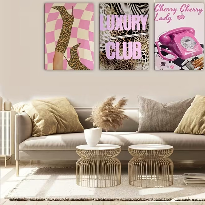 3 Piece Wrapped Canvas Wall Art, 30 cm H x 60 cm W
