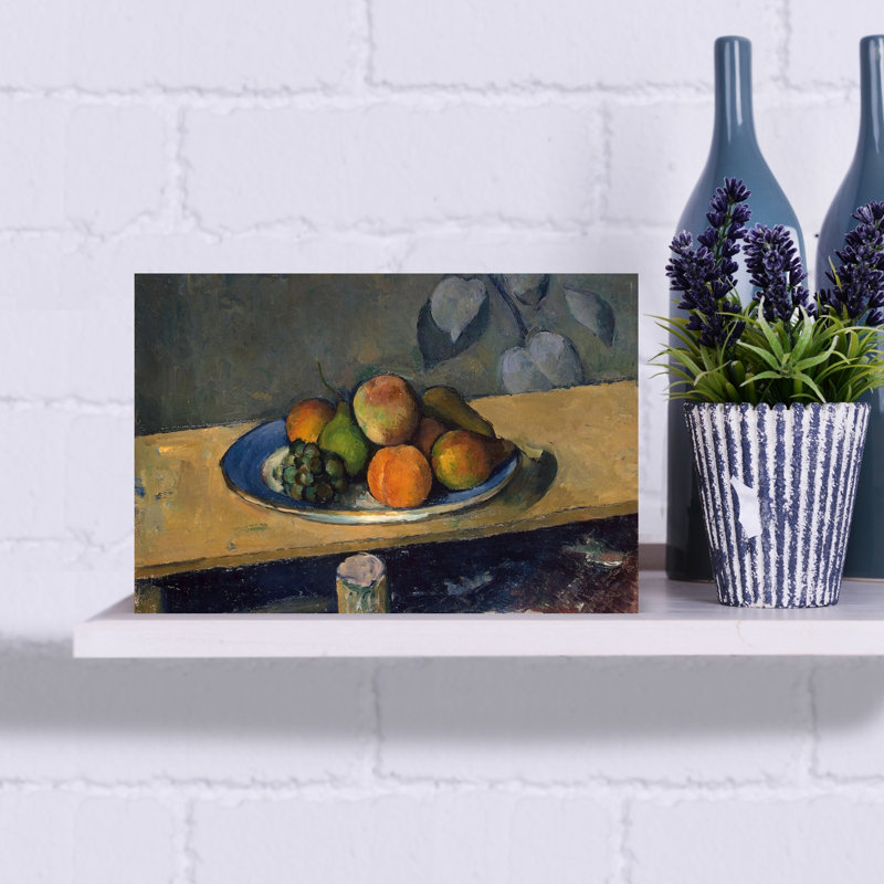 Pommes, poires et raisins, vers 1879. Estampe murale abstraite contemporaine représentant des fruits., H 12 po x l 18 po