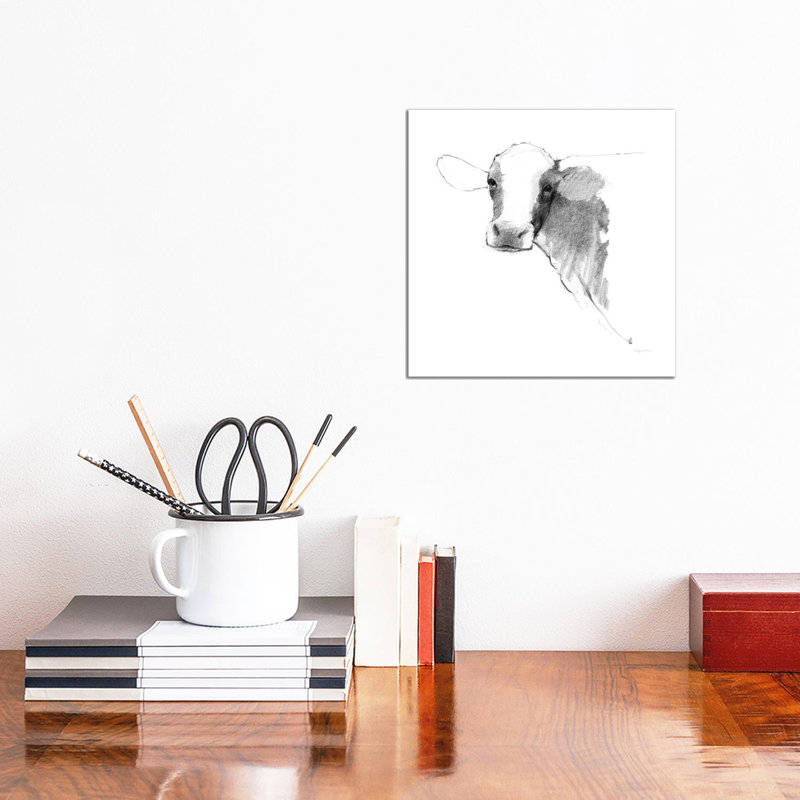 Cow II Dark Square by Avery Tillmon - Wrapped Canvas Print, 30.48 cm H x 30.48 cm W