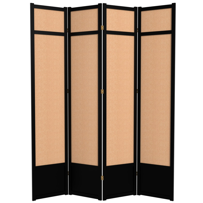 Cloison pliante Clarke, Noir, 5 panneaux