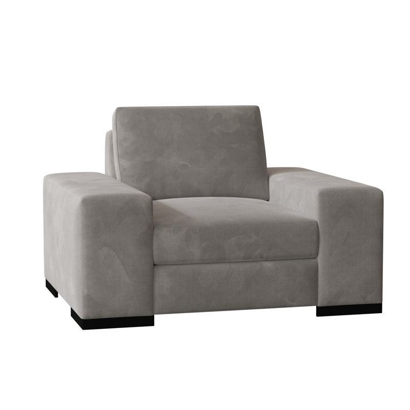 Fauteuil club Harrison, Velours Bella Dove Performance, Noir, Moyenne