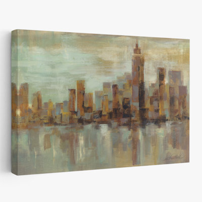 Jour brumeux à Manhattan - bâtiments abstraits de couleur beige brun
