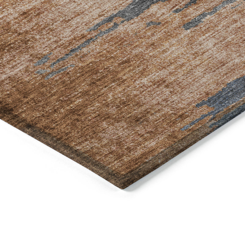 Machine Washable Indoor/Outdoor Xhevrie Paprika Rug, Rectangle 8' x 10'