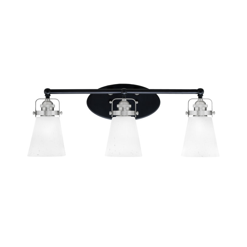 Barre d'éclairage de salle de bain 3 lumières Easton, Noir mat/nickel brossé