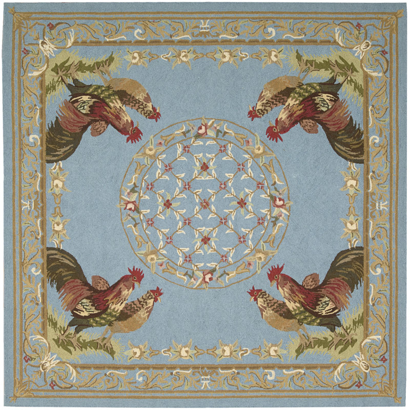 Brockton Wool Floral Indoor Rug, Square 8'