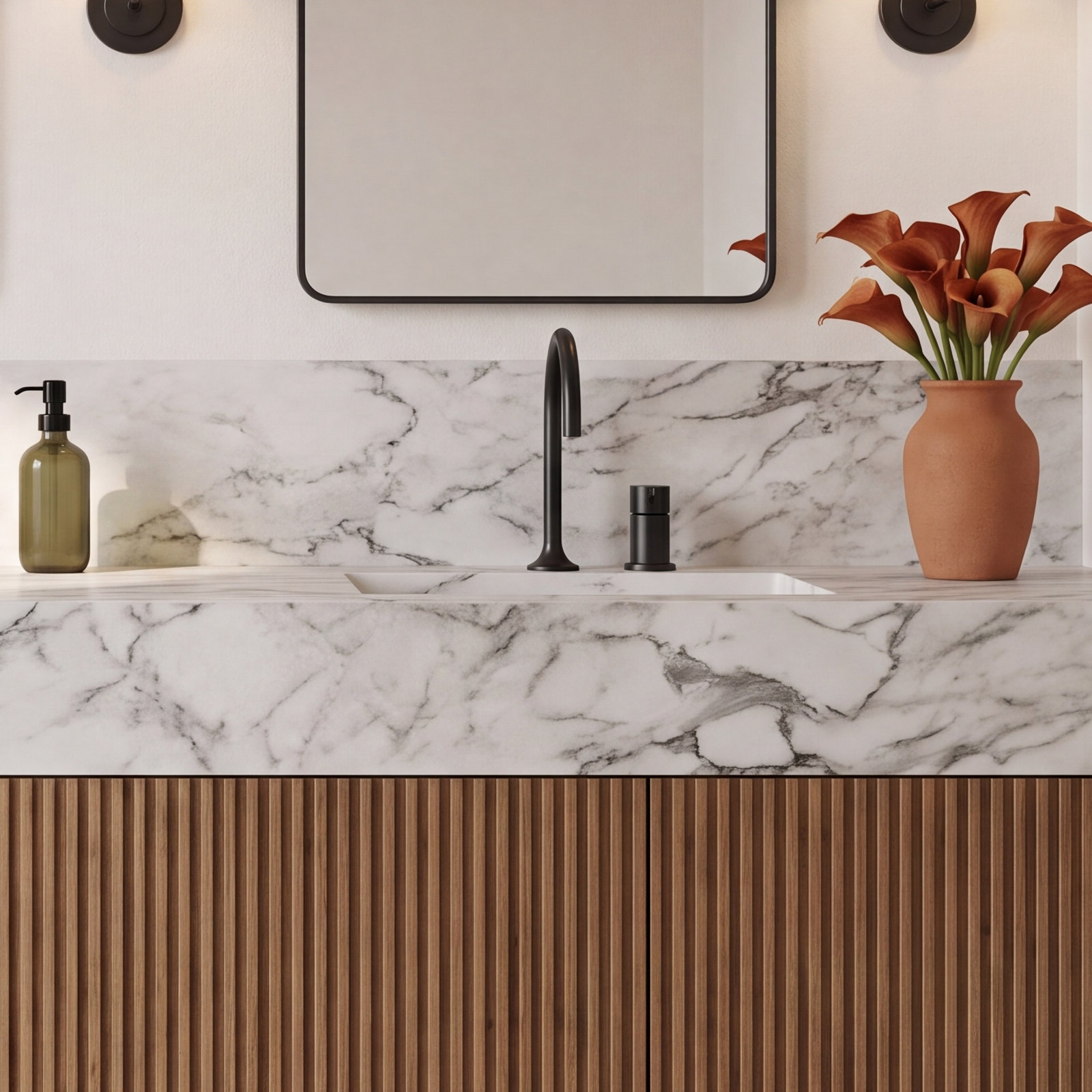 Single-Handle Bathroom Faucet with Drain, Matte Black