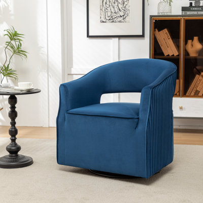 Fumiyo Velvet Swivel Barrel Chair