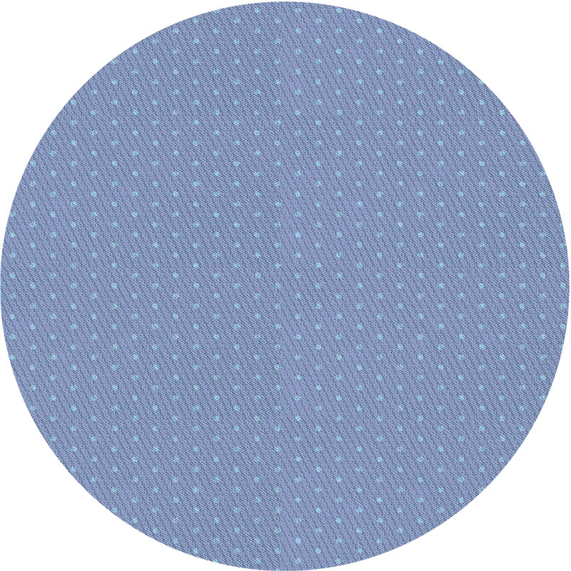 Tapis bleu clair à pois, Rond 5 pi