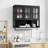 Bathroom Wall Cabinet, 3-Door Wooden Wall Cabinet with Open and Hidden Storage Space-947513018