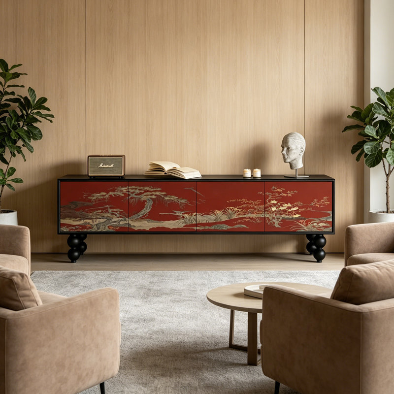 Meuble télé avec rangement Luxury, 23.62"H x 70.86"L x 15.74"W