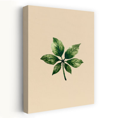 Watercolor Green Leaf Elegant Organic Serene Nature Plant Wall Art Print