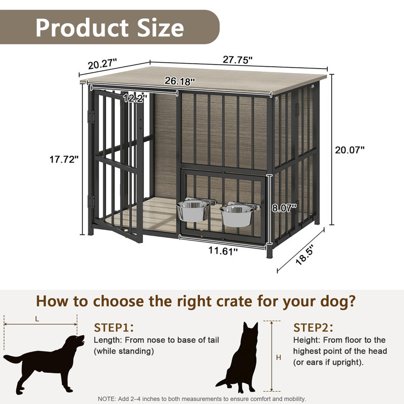 Mobilier de caisse pliable pour chien, Gray