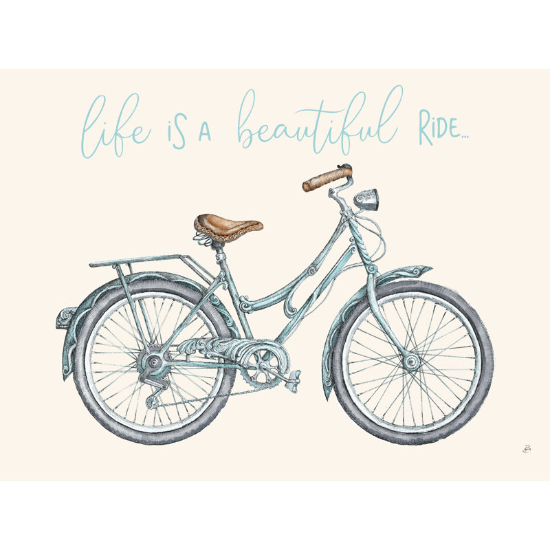 Magnifique bicyclette - impression, Pas de tapis, H 12 po x l 16 po x P 1,25 po, Toile avec cadre doré