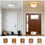 Plafonnier semi-encastré de style moderne Mid-Century doré, luminaire de cuisine avec abat-jour en verre, plafonnier blanc rétro pour salle de bain de vestibule (11,0 po)