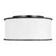 Dartmore 2 Light Silk Screen White Inside Clear Outside Glass Diffuser And White Linen Fabric Shade Flush Mount
