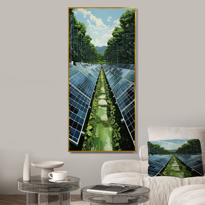 Panneaux solaires Green Solution Field I, Cadre flottant doré, 20" H x 12" W