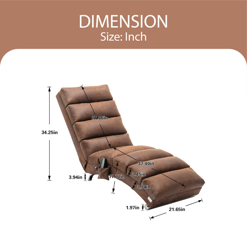 Chaise longue rembourrée Laquasia, Microfibre / microsuède café