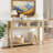 Entryway Console Table & Hallway Table – 2-Tier Sofa Table with 2 Glass Drawers