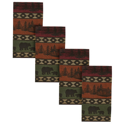  Ensemble de 4 serviettes Mountain Bear