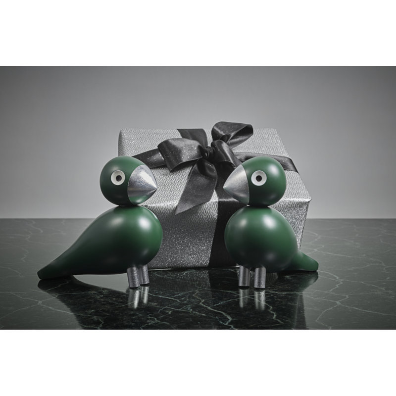 Songbird Ernst Figurine, 6.1" H x 6.3" W x 3.1" D, Green/Silver, 1
