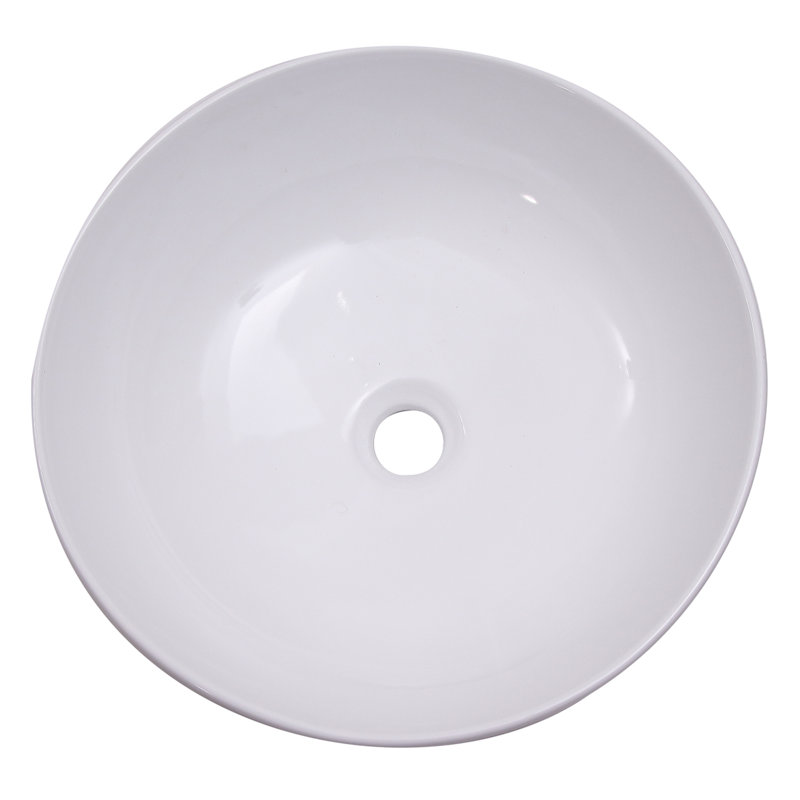 Lavabo de salle de bain vasque circulaire en porcelaine vitreuse Shasta