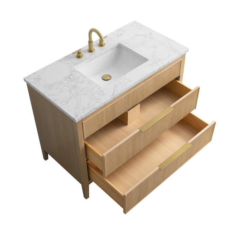 Emma 42" W Single Vanity, Classic Oak