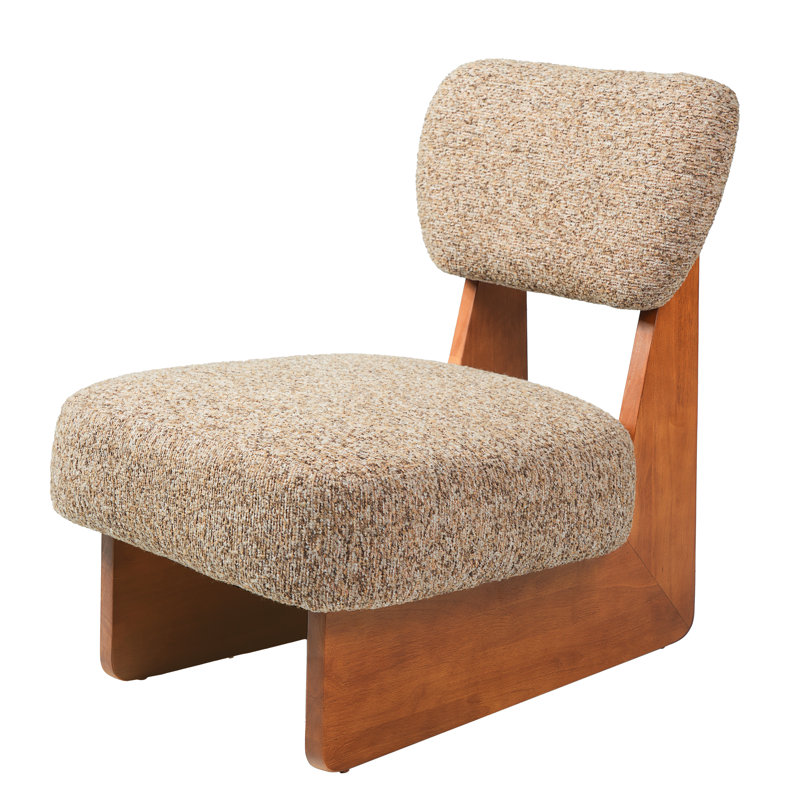 Chaises d'appoint rembourrées en tissu Vierra, Noyer, Brun-multicolore