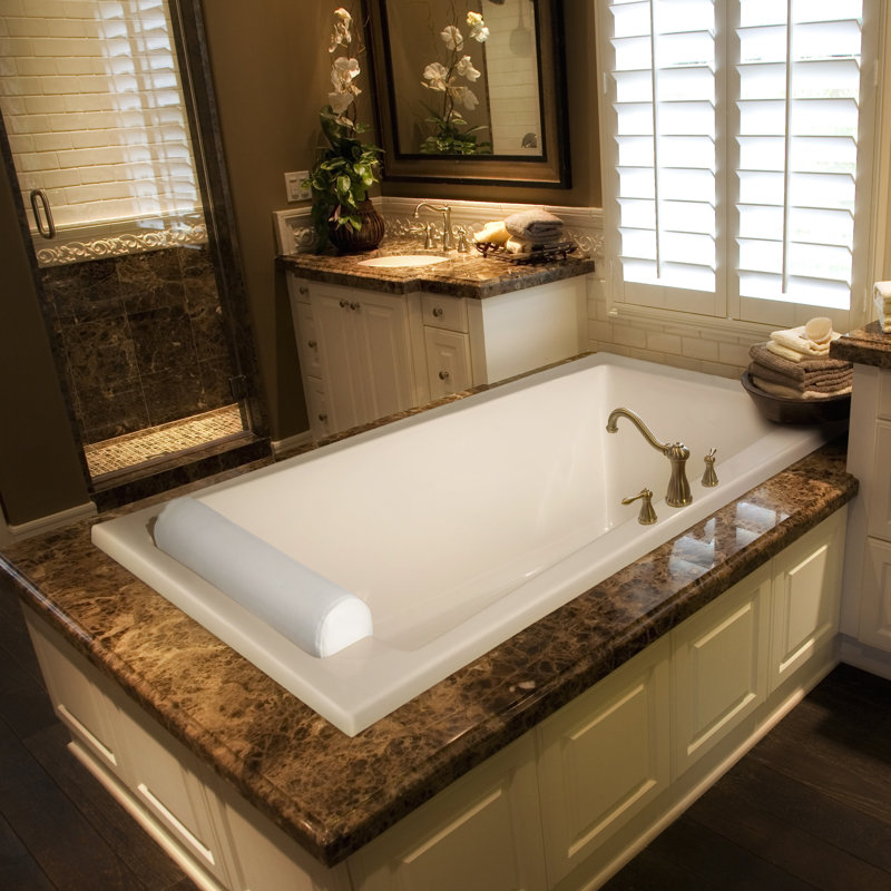 Regal 71'' x 34'' Soaking Fiberglass Bathtub, White, Satin Chrome